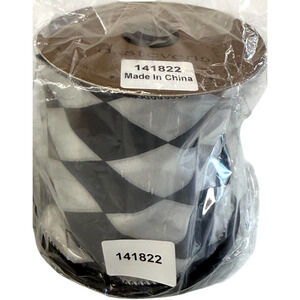 D Stevens Ribbon Harlequin Diamond 4" x 10 Yards Black White 141822 Sealed New